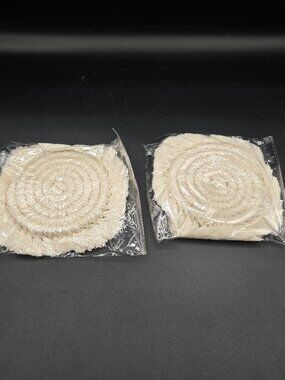 Macrame Rope Coasters w/ Fringe – 6 Pack – Boho Style – NIP